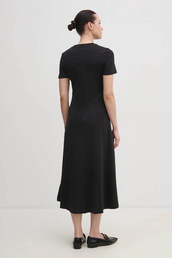 Bavlnené šaty Tommy Hilfiger WW0WW44547 čierna SS25