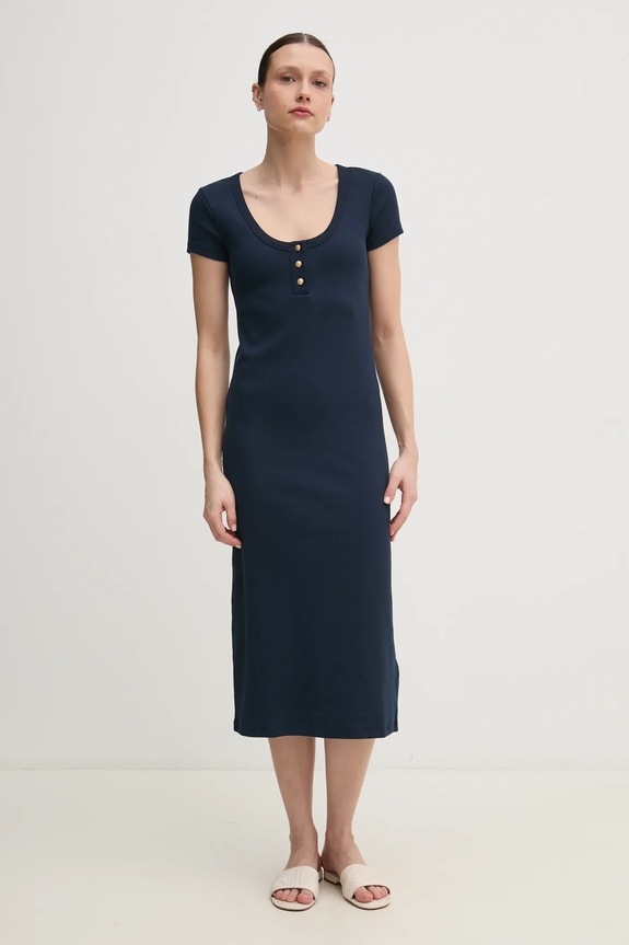 Šaty Tommy Hilfiger pásiky tmavomodrá WW0WW43864