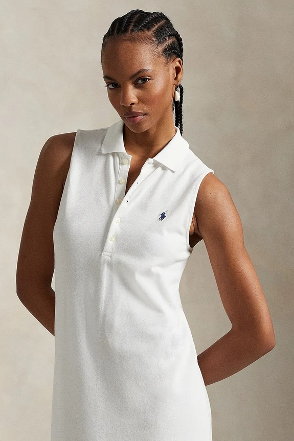 Ρούχα Βαμβακερό φόρεμα Polo Ralph Lauren 211968292 λευκό