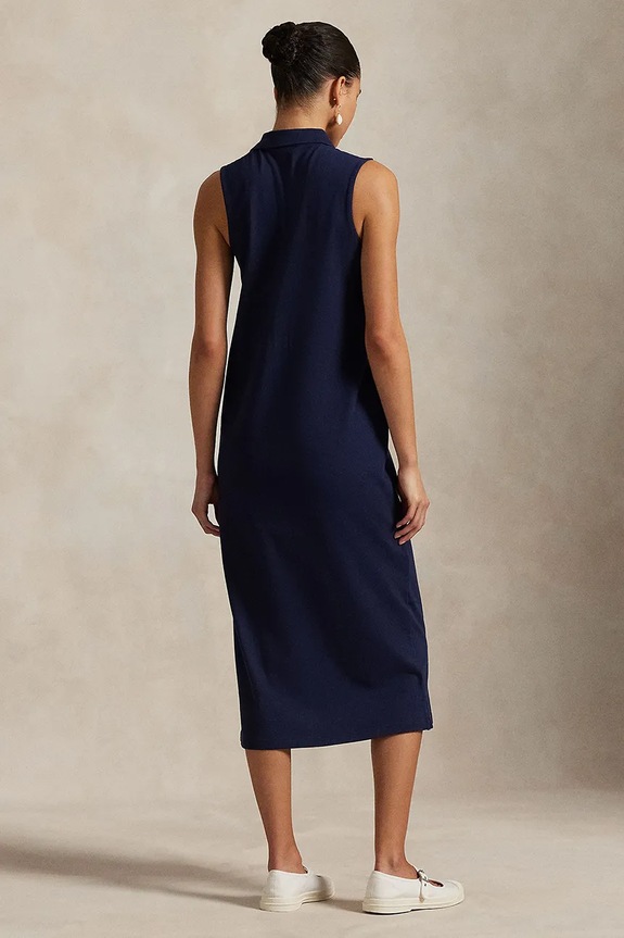 Βαμβακερό φόρεμα Polo Ralph Lauren 211968292 σκούρο μπλε SS26