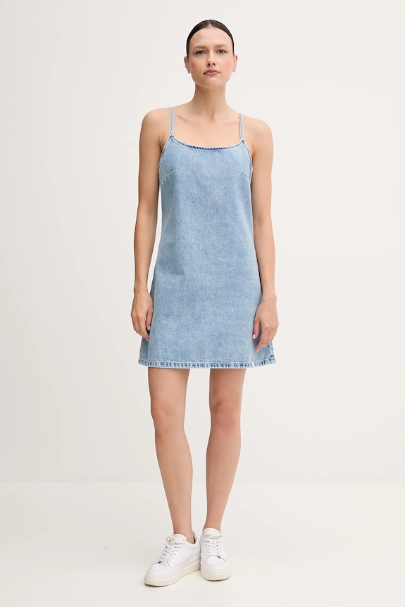 Jeans obleka Calvin Klein Jeans J20J225173 modra SS25
