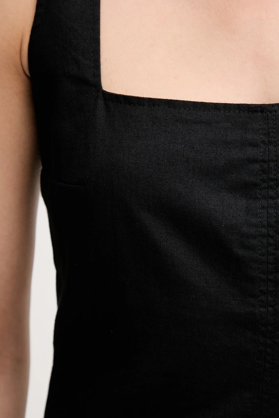 Haljina s dodatkom lana Calvin Klein Jeans J20J225277 crna