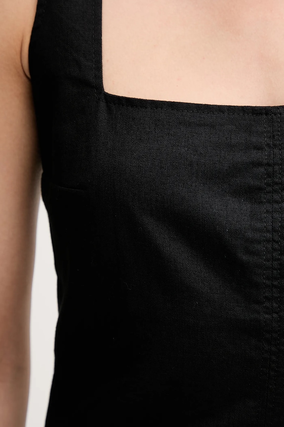 Haljina s dodatkom lana Calvin Klein Jeans J20J225277 crna