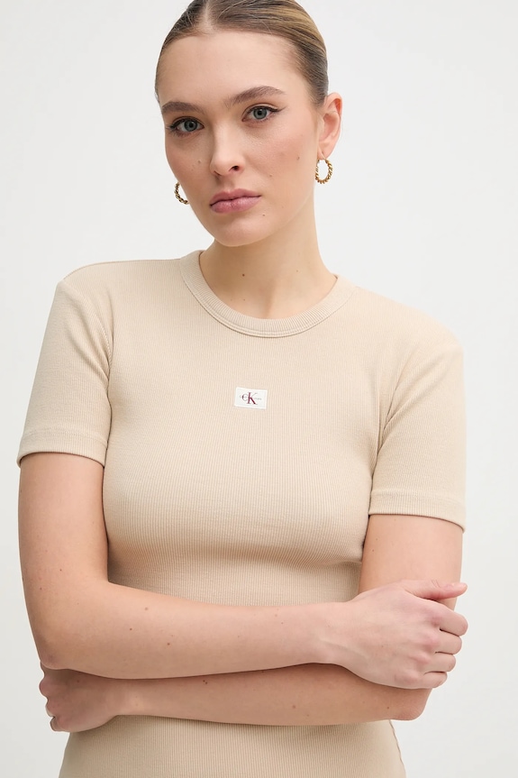 Šaty Calvin Klein Jeans béžová J20J225265