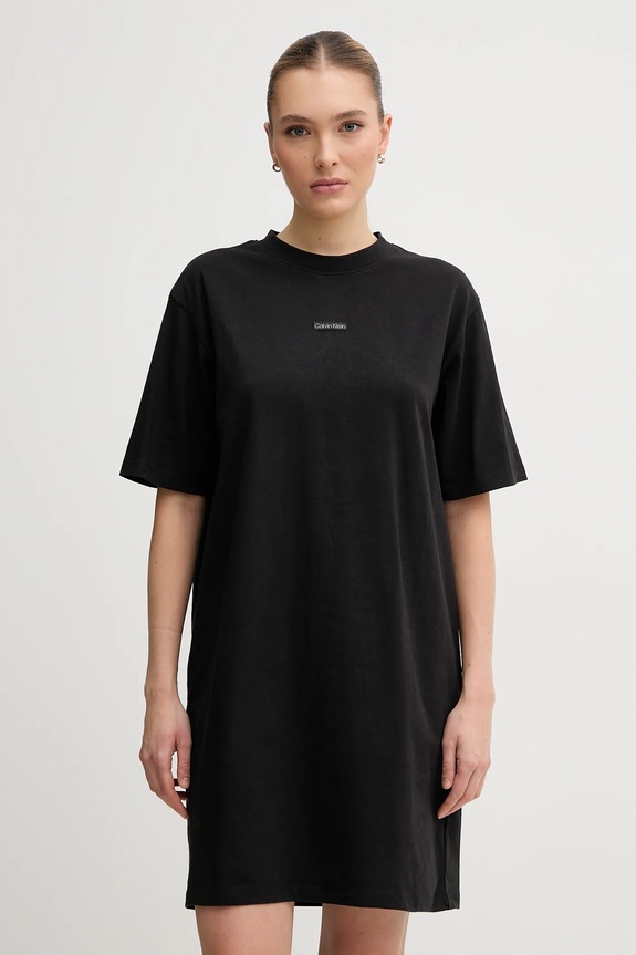Bavlnené šaty Calvin Klein Jeans bavlna čierna J20J225289