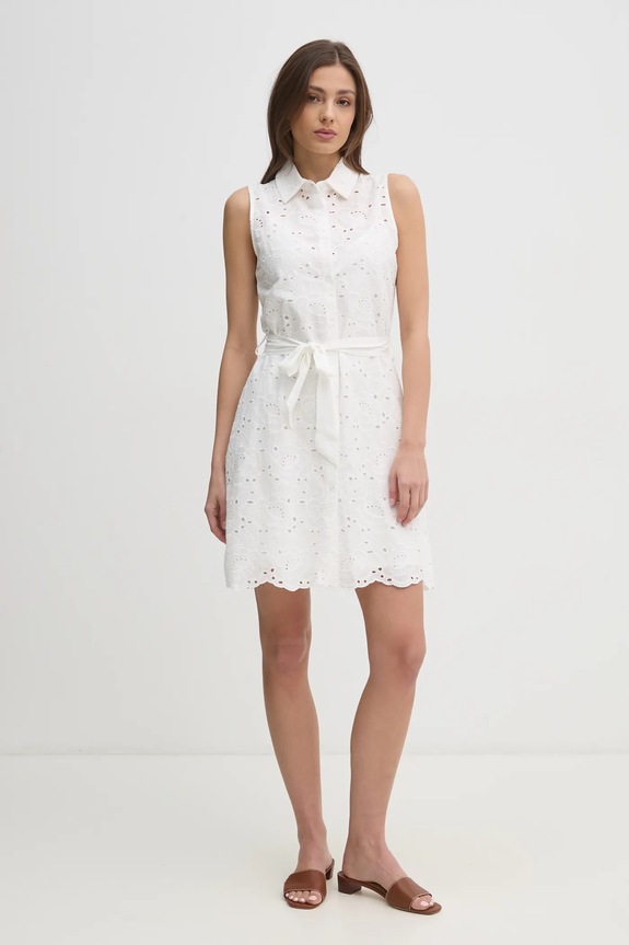 Βαμβακερό φόρεμα Gaudi 511BD15011 λευκό SS25