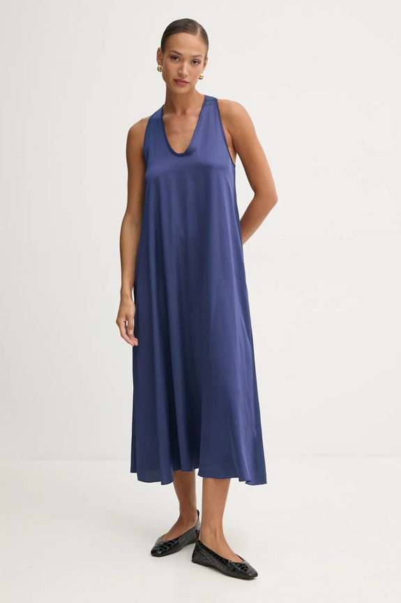 Haljina Fracomina bez uzorka mornarsko plava FS25SD3005W64101