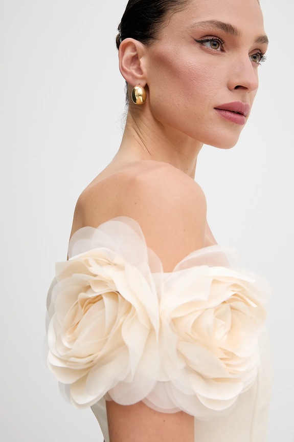 Elisabetta Franchi sukienka beżowy ABT5152E2