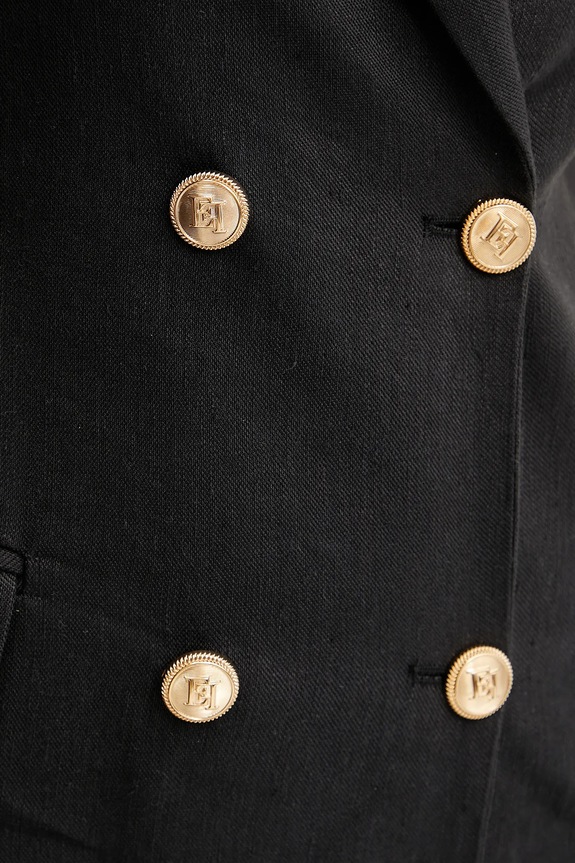 Elisabetta Franchi sukienka lniana AB85352E2 czarny