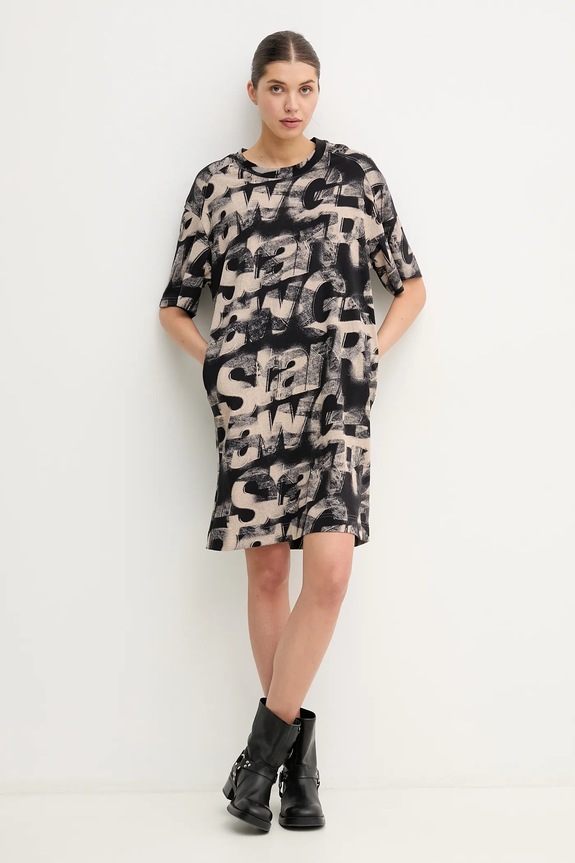 G-Star rochie din bumbac D26082.D611 bej SS25