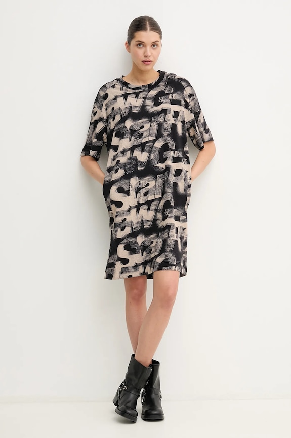 G-Star rochie din bumbac D26082.D611 bej SS25