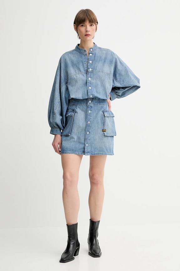 G-Star rochie din denim D26286.D539 albastru SS25