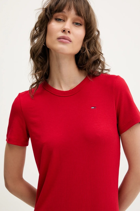 Haljina Tommy Jeans crvena DW0DW19721