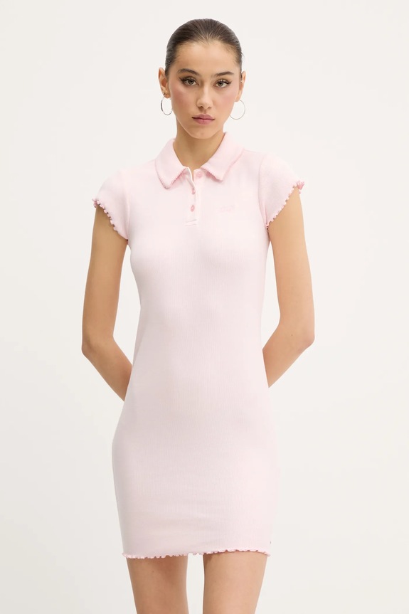 Tommy Jeans ruha gombolós rózsaszín DW0DW20297
