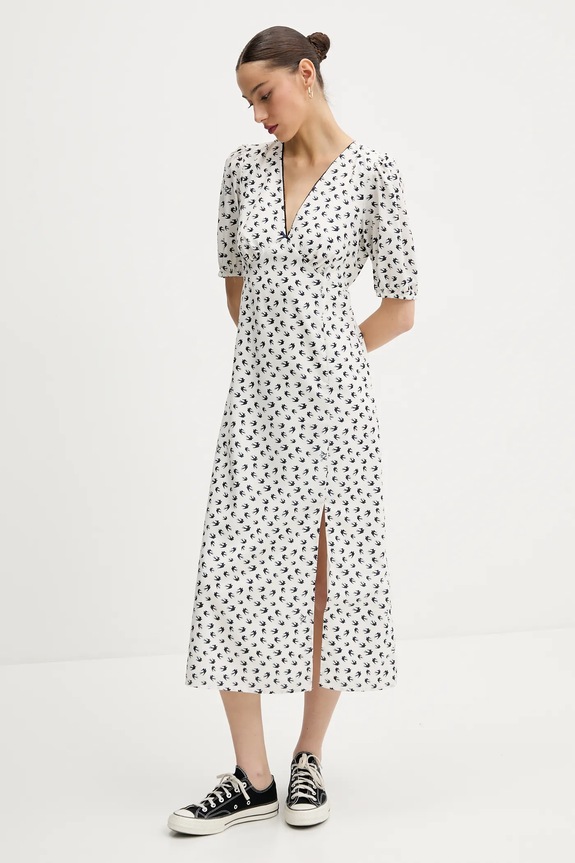 Φόρεμα Tommy Jeans εμπριμέ μπεζ DW0DW20336