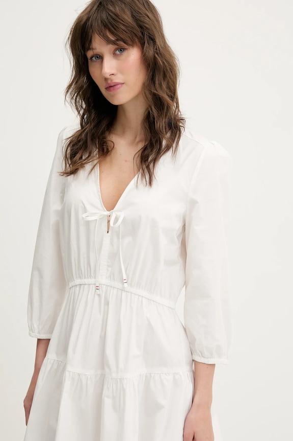 Bavlnené šaty Tommy Jeans DW0DW20341 biela