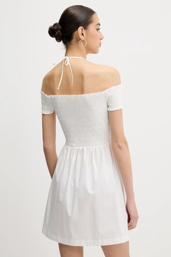 Ρούχα Βαμβακερό φόρεμα Tommy Jeans DW0DW20343 λευκό