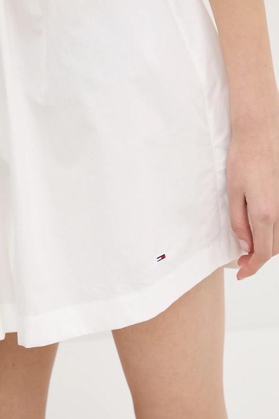 Βαμβακερό φόρεμα Tommy Jeans DW0DW20343 λευκό