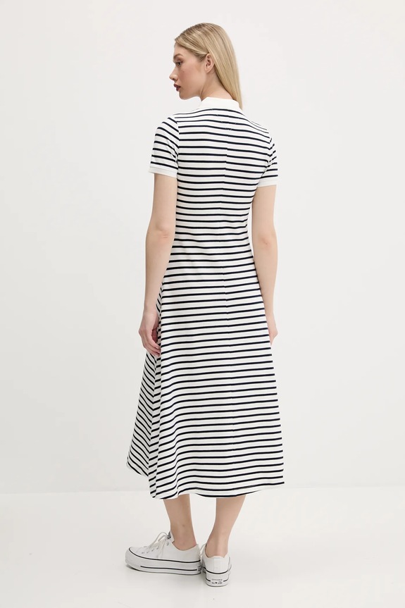 Odzież Tommy Jeans sukienka rozkloszowana bawełniana z elastanem DW0DW20383 biały