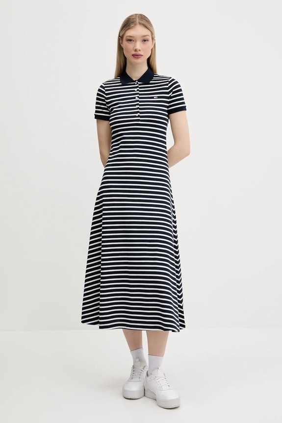 Tommy Jeans ruha gombolós sötétkék DW0DW20383