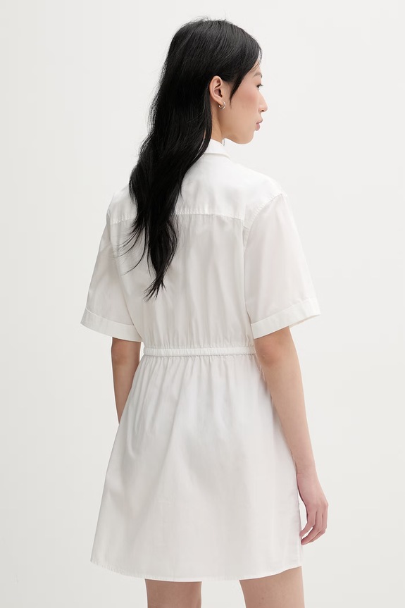 Odjeća Tommy Jeans haljina u stilu košulje od pamuka DW0DW20617 bež