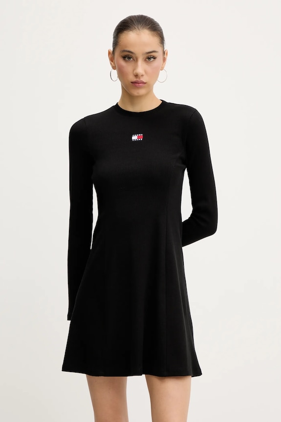 Tommy Jeans sukienka z elastanem czarny DW0DW20666