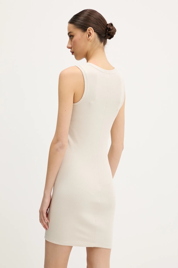 Îmbrăcăminte Tommy Jeans rochie bodycon din bumbac cu elastan DW0DW20674 bej