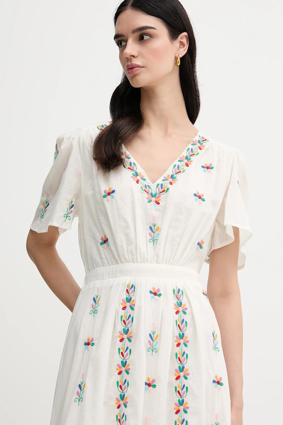 Βαμβακερό φόρεμα La Petite Française RACHELE μπεζ PFRACHELE