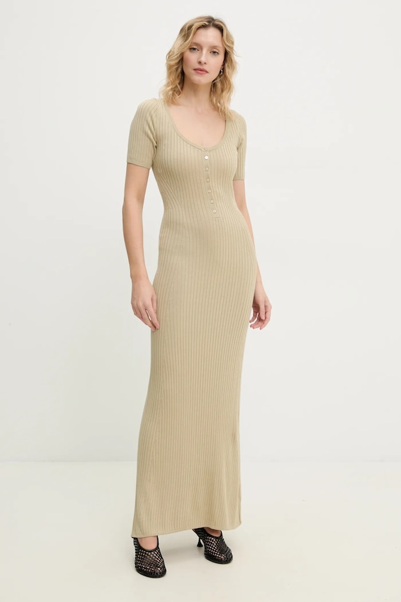 Herskind rochie din amestec de mătase Mira 5536106 bej SS25