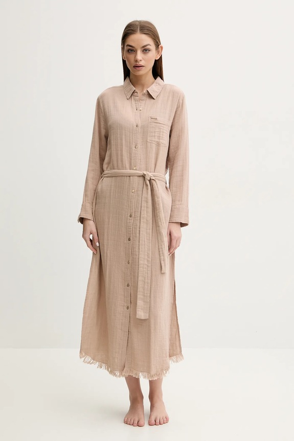 Melissa Odabash vestito in cotone maxi marrone MO.MARGOT