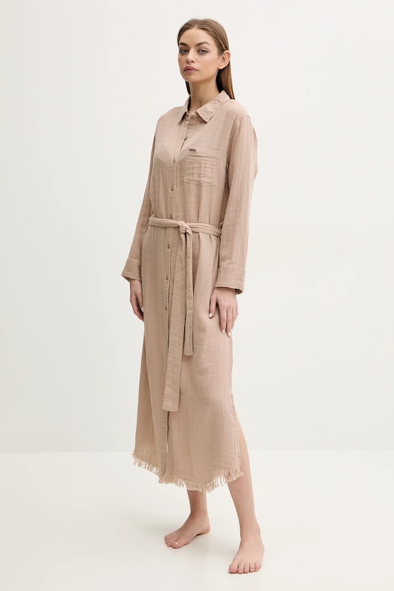 Melissa Odabash vestito in cotone MO.MARGOT marrone SS25