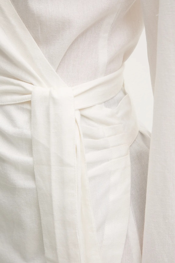 Melissa Odabash vestito con aggiunta di lino MO.RUBY beige