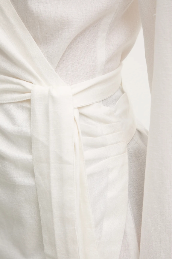 Melissa Odabash vestito con aggiunta di lino MO.RUBY beige