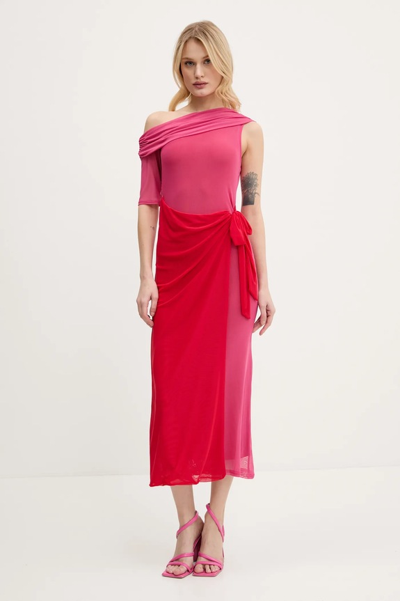 Φόρεμα Never Fully Dressed με ελαστάν ροζ NFDDR1917