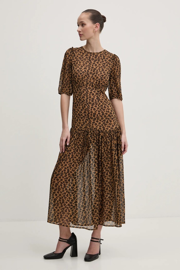 Never Fully Dressed sukienka casual brązowy NFDDR1851