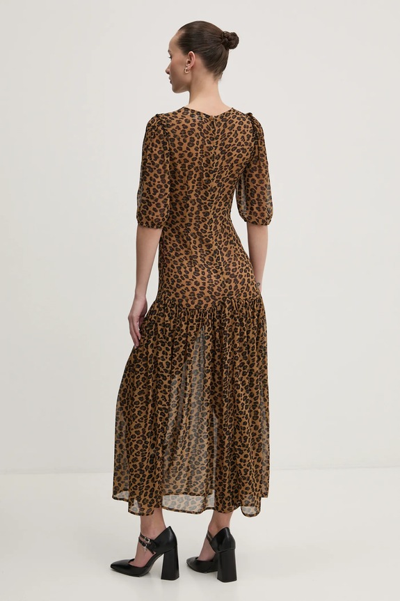Never Fully Dressed sukienka NFDDR1851 brązowy SS25