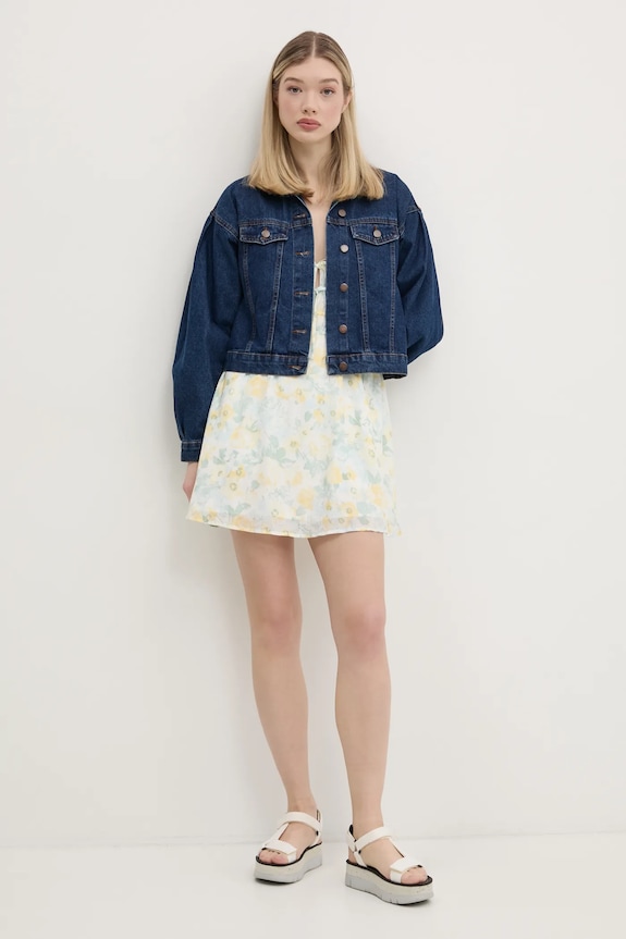 Pamučna haljina Hollister Co. KI359.5018.808 bijela SS25