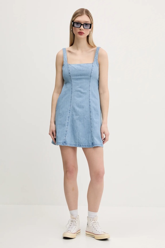 Rifľové šaty Hollister Co. KI359.5033.281 modrá SS25