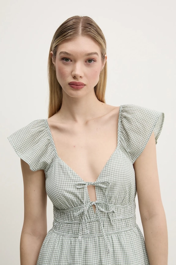 Pamučna haljina Hollister Co. zelena KI359.5054.109