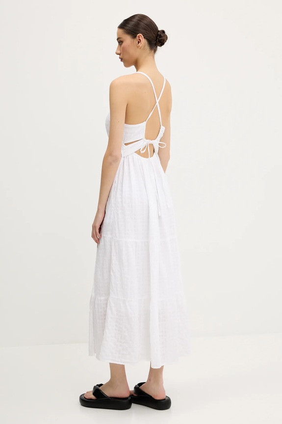 Ρούχα Βαμβακερό φόρεμα Hollister Co. KI359.5079.100 λευκό