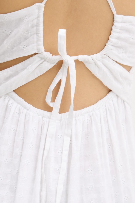 Βαμβακερό φόρεμα Hollister Co. KI359.5079.100 λευκό