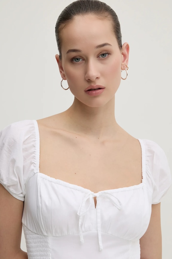 Pamučna haljina Hollister Co. bijela KI359.5085.100