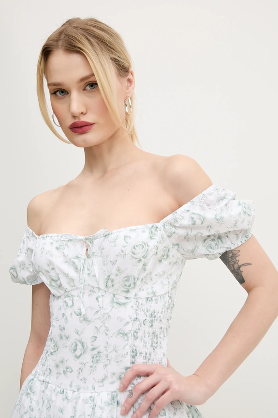 Hollister Co. rochie din bumbac alb KI359.5085.108