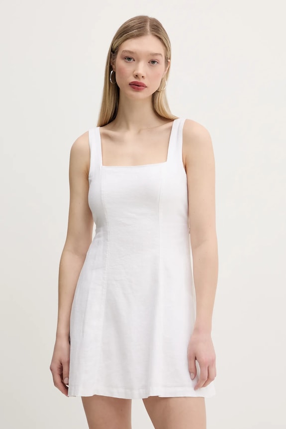 Λινό φόρεμα Hollister Co. casual λευκό KI359.5264.100