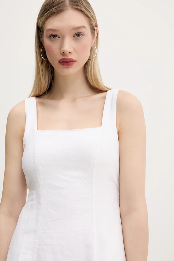 Λινό φόρεμα Hollister Co. λευκό KI359.5264.100