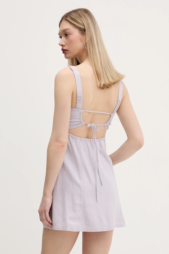 Odjeća Lanena haljina Hollister Co. KI359.5265.632 ljubičasta