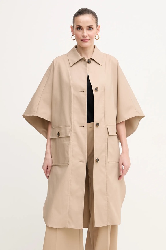 Marciano by Guess płaszcz bawełniany CINDY 5GGL02.7293A beżowy SS25