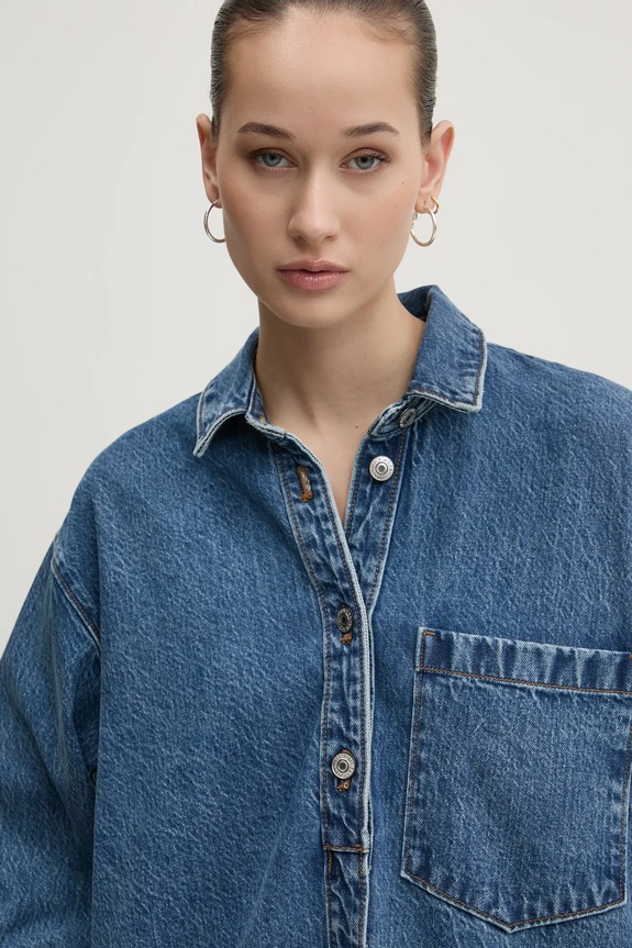 Rifľové šaty Abercrombie & Fitch modrá KI159.5496.278