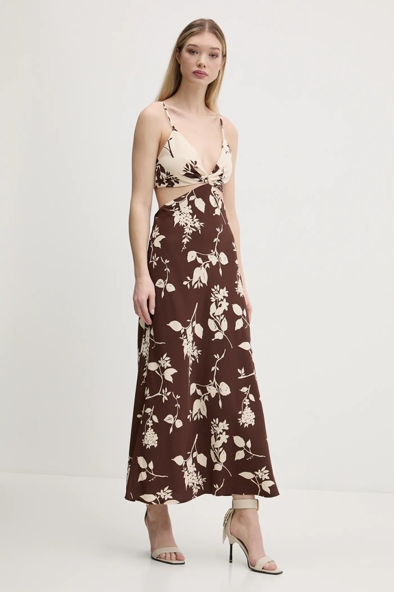 Obleka Abercrombie & Fitch KI159.5551.404 rjava SS25