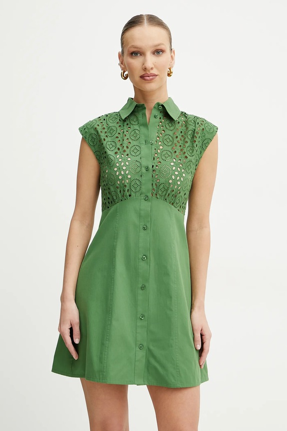 Liu Jo pamut ruha ujjatlan zöld WA5402.T2182